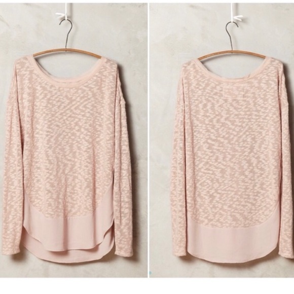Anthropologie Deletta Blush Nubby Circle Tee - Picture 1 of 7